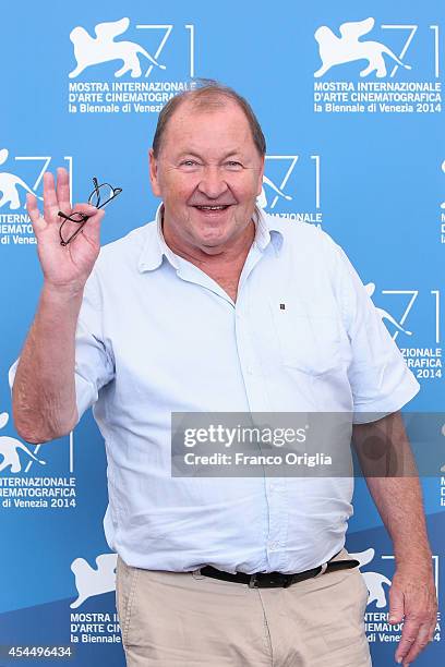 Director Roy Andersson attends 'A Pigeon Sat On A Branch Reflecting On Existence' photocall during the 71st Venice Film Festival on September 2, 2014...