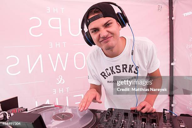 Jimi Blue Ochsenknecht poses during a photo call for his tour as DJ Brando on September 2, 2014 in Berlin, Germany.