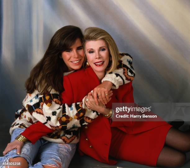 Comedian Joan Rivers and daughter Melissa Rivers are photographed for People Magazine in 1990 in New York City.