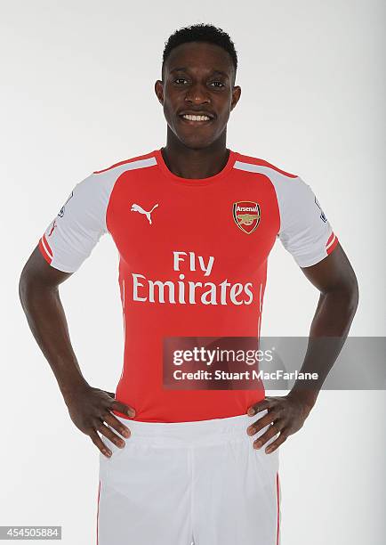 Arsenal unveil new signing Danny Welbeck at London Colney on September 2, 2014 in St Albans, England.