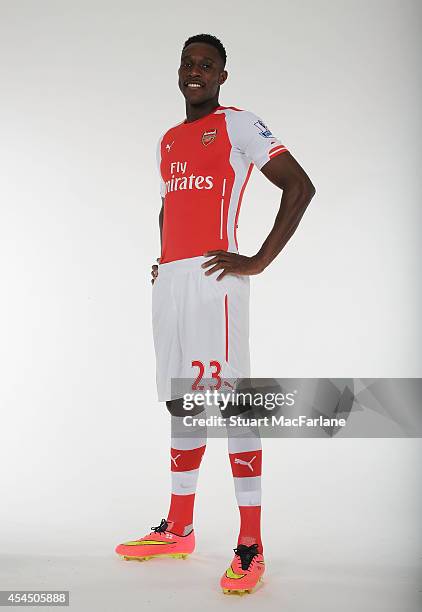 Arsenal unveil new signing Danny Welbeck at London Colney on September 2, 2014 in St Albans, England.