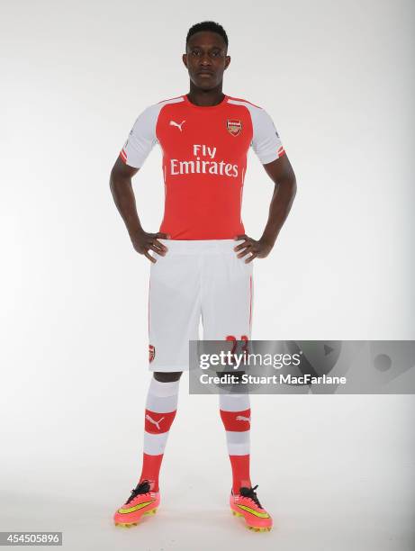 Arsenal unveil new signing Danny Welbeck at London Colney on September 2, 2014 in St Albans, England.