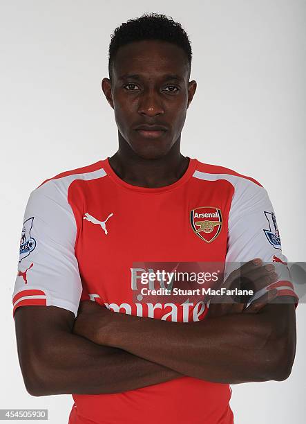 Arsenal unveil new signing Danny Welbeck at London Colney on September 2, 2014 in St Albans, England.