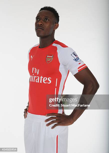 Arsenal unveil new signing Danny Welbeck at London Colney on September 2, 2014 in St Albans, England.