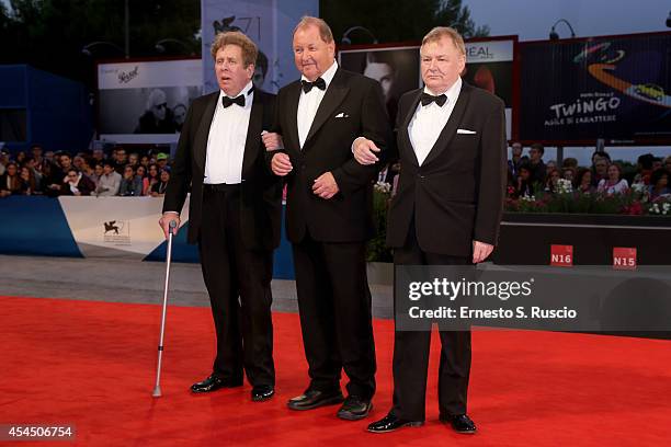 Nils Westblom, Roy Andersson and Holger Andersson attends 'A Pigeon Sat On A Branch Reflecting On Existence' premiere during the 71st Venice Film...