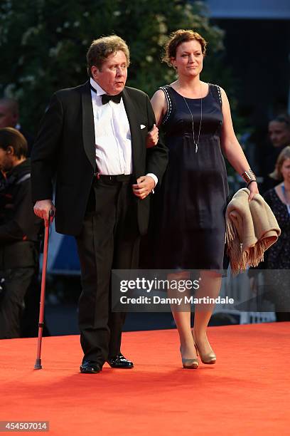 Actor Nils Westblom and guest attends the 'A Pigeon Sat On A Branch Reflecting On Existence' premiere during the 71st Venice Film Festival at Sala...