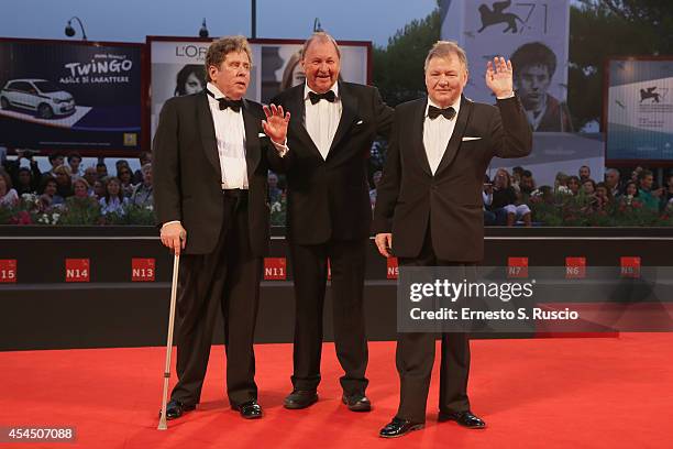 Nils Westblom, Roy Andersson and Holger Andersson attends 'A Pigeon Sat On A Branch Reflecting On Existence' premiere during the 71st Venice Film...