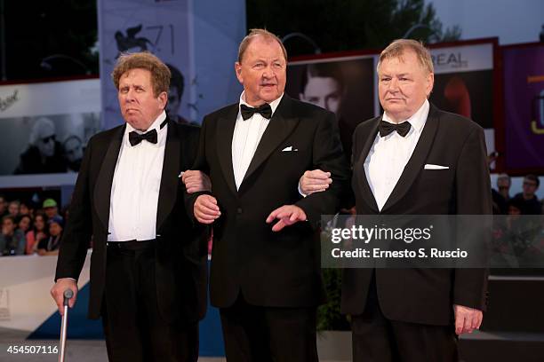 Nils Westblom, Roy Andersson and Holger Andersson attends 'A Pigeon Sat On A Branch Reflecting On Existence' premiere during the 71st Venice Film...