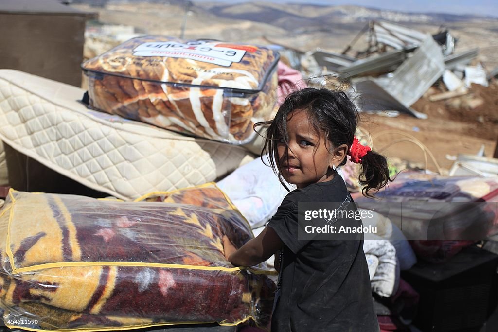 Israeli forces demolish houses in the West Bank village of Jabaa