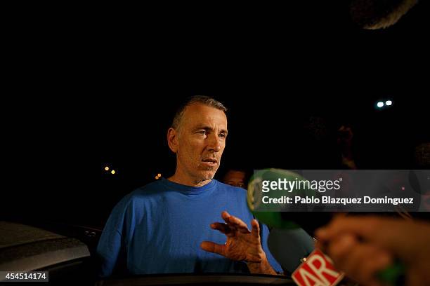 Brett King speaks to press as he leaves Soto del Real Prision on September 2, 2014 in Soto del Real, near Madrid, Spain. King's son Ashya King, who...