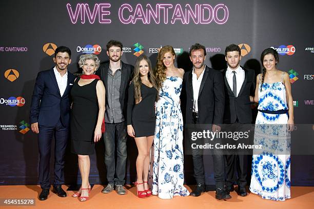 Spanish actors Victor Sevilla, Kiti Manver, Gorka Otxoa, Ana Mena, Maria Castro, Jose Luis Garcia Perez, Ignacio Montes and Sandra Blazquez attend...