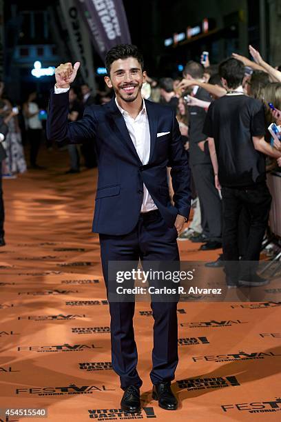 Spanish actor Victor Sevilla attends "Vivo Cantando" premiere at the Principal Theater during the FesTVal 2014 day two on September 2, 2014 in...