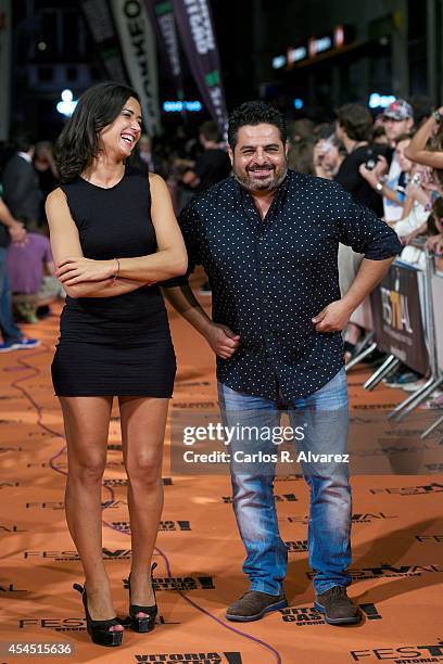 Jalis de la Serna and Alejandra Andrade attend "Vivo Cantando" premiere at the Principal Theater during the FesTVal 2014 day two on September 2, 2014...