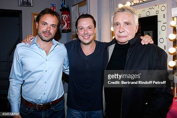 Amily in front of the stage, Autor of 'Fraulein' and others book, Romain Sardou, his brother actor Davy Sardou and their father singer and futur...
