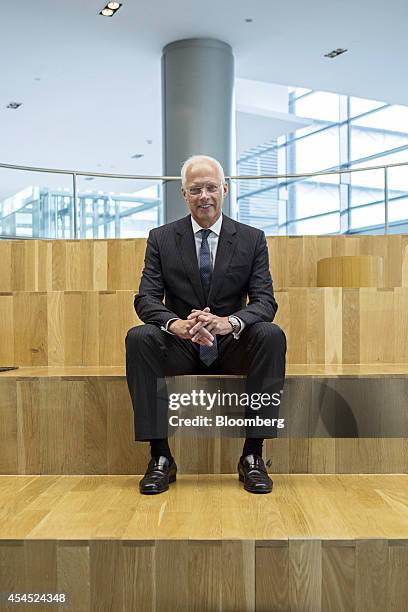 Humphrey Richard Percy, chief executive officer of the Bank of London & Middle East, sits for a photograph before a Bloomberg Television interview at...