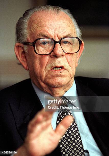 Portrait of Hans-Juergen Wischnewski , Chancellery Minister and member of the Social Democratic Party, SPD during an interview on July 17 in Bonn,...
