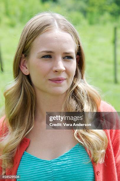 Britt Robertson at "The Longest Ride" set visit on August 12, 2014 in Winston Salem, North Carolina.