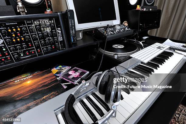 The control room of music producer Fred Falke's home studio taken on May 25, 2011.