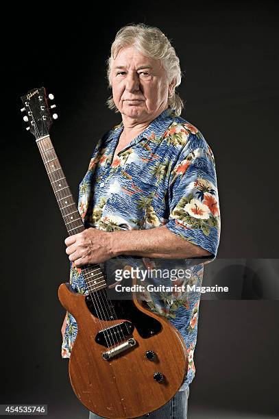 English guitarist and songwriter Mick Ralphs, founding member of the bands Mott the Hoople and Bad Company, photographed during a portrait shoot for...