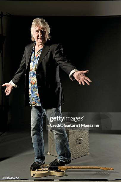 English guitarist and songwriter Mick Ralphs, founding member of the bands Mott the Hoople and Bad Company, photographed during a portrait shoot for...