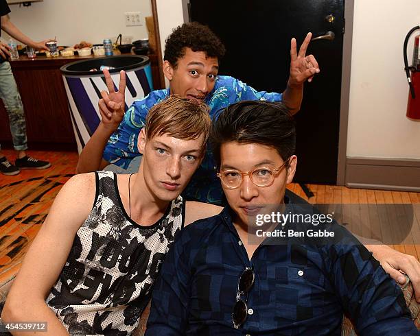 General view of atmosphere backstage at Timo Weiland Men's during Mercedes-Benz Fashion Week Spring 2015 at The Highline Hotel on September 3, 2014...