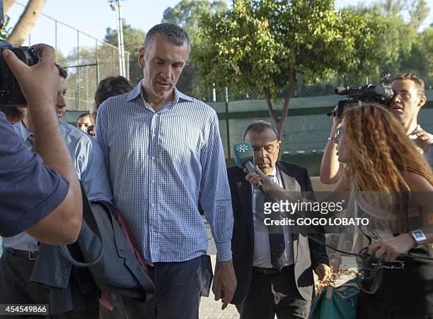 British Ashya King's father Brett leaves the Regional University Hospital in Malaga on September 3, 2014 where his five-year-old son Ashya was placed...