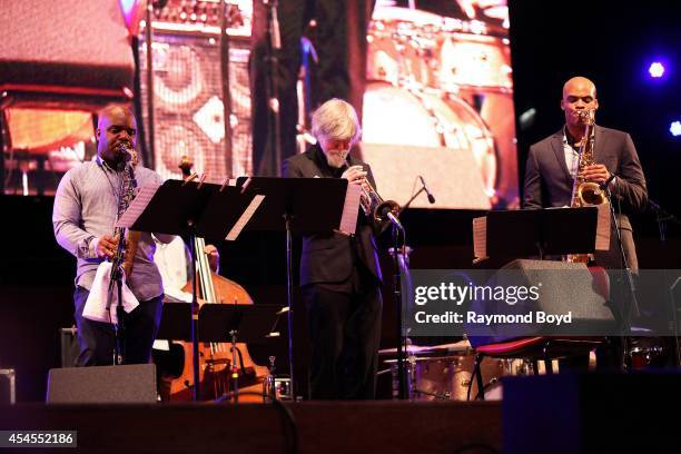 Musicians Jaleel Shaw, Tom Harrell and Wayne Escoffery from Tom Harrell Colors Of A Dream performs during the 36th Annual Chicago Jazz Festival at...