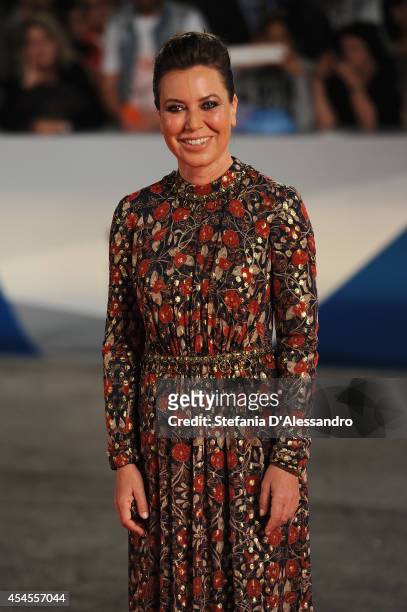 Actress Sabina Guzzanti attends the 'La Trattativa' Premiere during the 71st Venice Film Festival on September 3, 2014 in Venice, Italy.