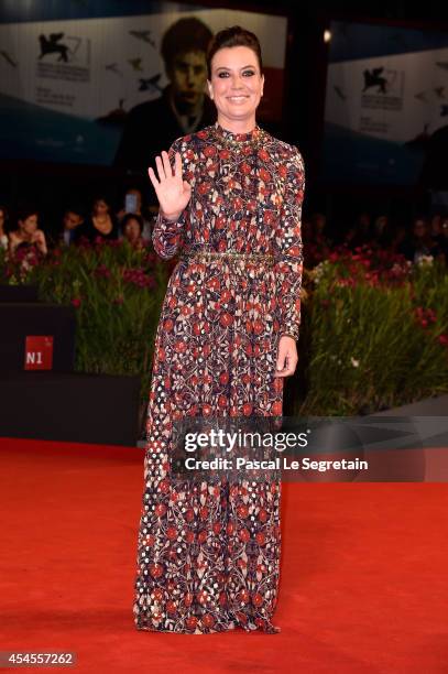 Sabina Guzzanti attends 'La Trattativa' Premiere during the 71st Venice Film Festival on September 3, 2014 in Venice, Italy.