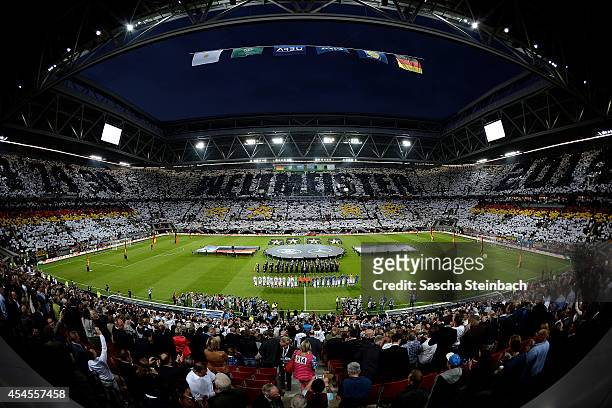 General view of the stadium during the opening ceremony prior to the international friendly match between Germany and Argentina at Esprit-Arena on...