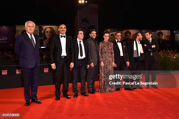 Maurizio Bologna, Franz Cantalupo, Ninni Bruschetta, Claudio Castrogiovanni, Sabina Guzzanti, Enzo Lombardo, Filippo Luna attend 'La Trattativa'...