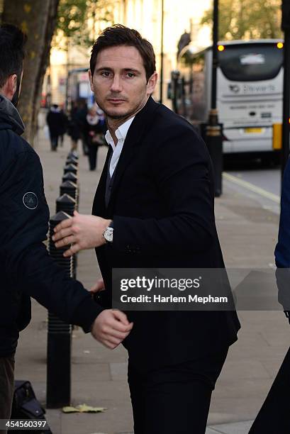 Frank Lampard is seen arriving at Downing Street for No. 11 Christmas Party on December 9, 2013 in London, England.