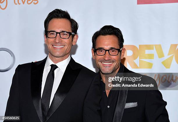 Actors Lawrence Zarian and Gregory Zarian arrive at the TrevorLIVE Los Angeles Benefit celebrating The Trevor Project's 15th anniversary at the...