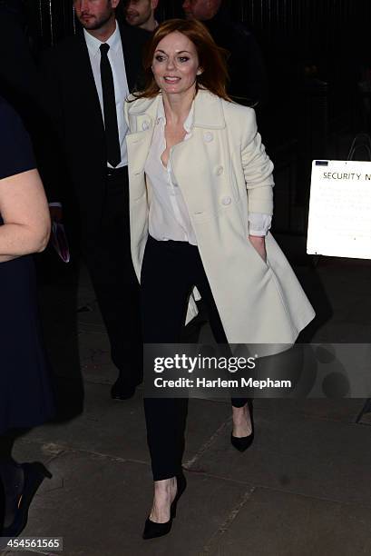 Geri Halliwell sighted arriving at Downing Street for No. 11 Christmas Party on December 9, 2013 in London, England.