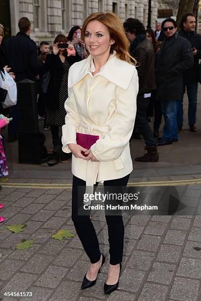 Geri Halliwell sighted arriving at Downing Street for No. 11 Christmas Party on December 9, 2013 in London, England.