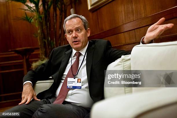 Alessandro Carlucci, chief executive officer of Natura Cosmeticos SA, speaks during an interview at the Clinton Global Initiative Latin America in...