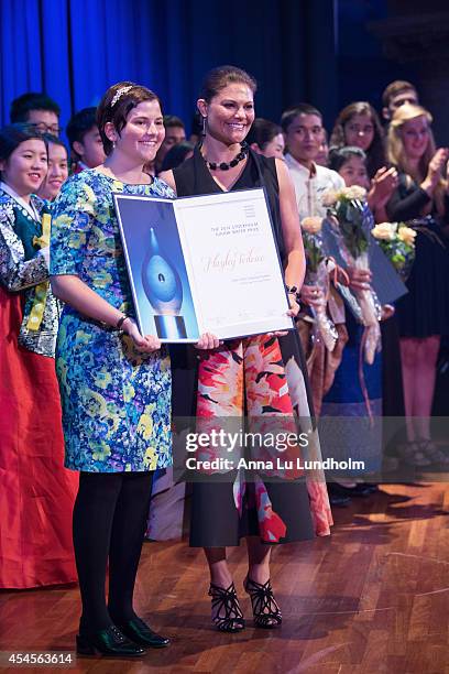 Crown Princess Victoria of Sweden attends the Junior Water Prize Ceremony at Grand Hotel on September 3, 2014 in Stockholm, Sweden.