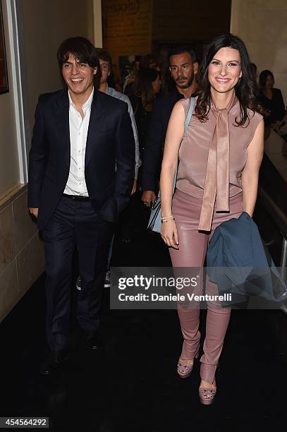 Paolo Carta and Laura Pausini attend The Space Movies - Universal Pictures Italia, Feltrinelli Real Cinema And Gucci Present The Italian Premiere Of...