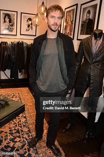 Dan Stevens attends as John Varvatos launch their first European store in London, on September 3, 2014 in London, England.