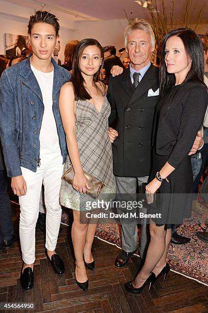 Natt Weller, Leah Weller, Paul Weller and Hannah Andrews attend as John Varvatos launch their first European store in London, on September 3, 2014 in...