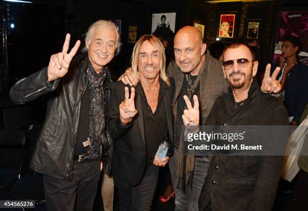 Jimmy Page, Iggy Pop, John Varvatos and Ringo Starr attend as John Varvatos launch their first European store in London, on September 3, 2014 in...