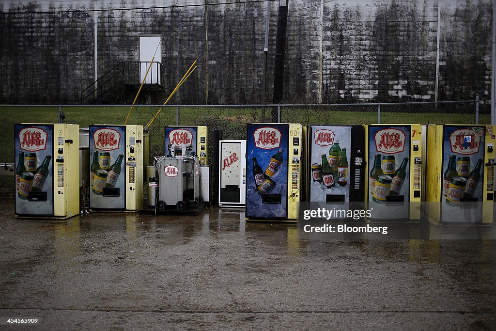 Soft Drinks Are Bottled At The Ale-8-One Bottling Plant Ahead Of Wholesale Inventories Figures
