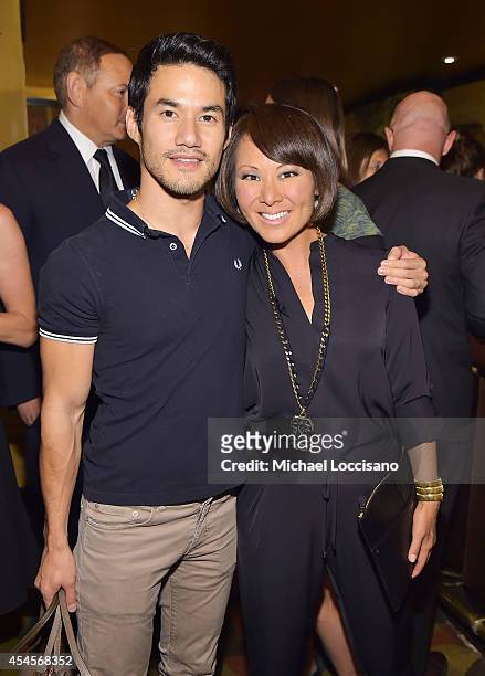 Fashion designer Joseph Altuzarra and Alina Cho attend the New York Times Vanessa Friedman and Alexandra Jacobs welcome party on September 3, 2014 in...