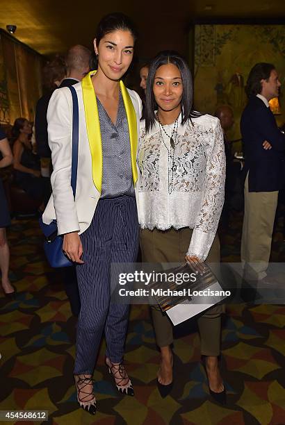 Executive Fashion Director at Tank Caroline Issa and jewelry designer Monique Pean attend the New York Times Vanessa Friedman and Alexandra Jacobs...