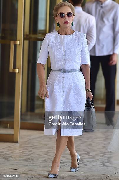 Carolina Herrera is seen in Midtown on September 3, 2014 in New York City.