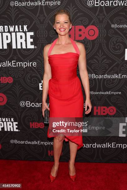 Actress Gretchen Mol attends the premiere of the final season of "Boardwalk Empire" at Ziegfeld Theatre on September 3, 2014 in New York City.