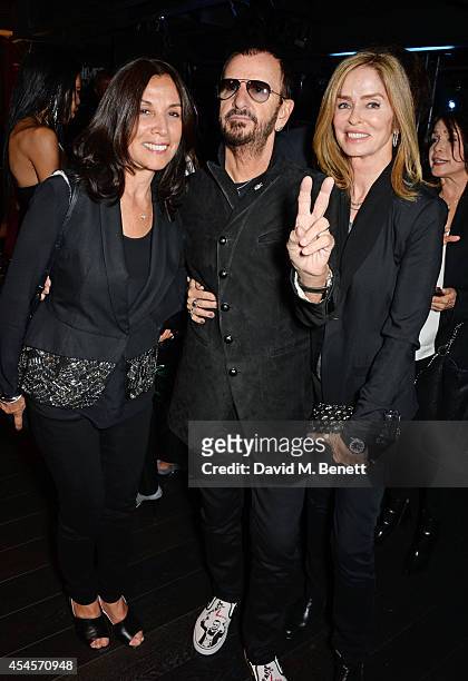 Olivia Harrison, Ringo Starr and Barbara Bach attend as John Varvatos launch their first European store in London, on September 3, 2014 in London,...
