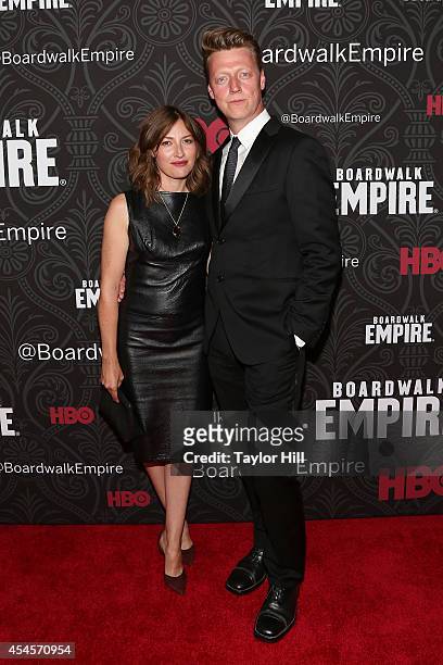 Actress Kelly Macdonald and husband Douglas Payne of Travis attend the premiere of the final season of "Boardwalk Empire" at Ziegfeld Theatre on...