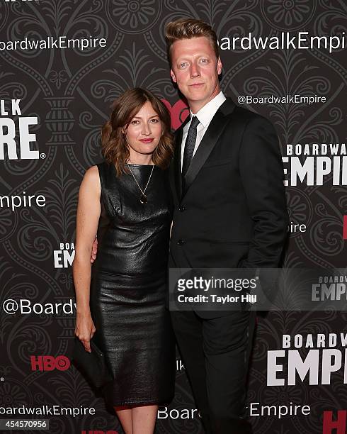 Actress Kelly Macdonald and husband Douglas Payne of Travis attend the premiere of the final season of "Boardwalk Empire" at Ziegfeld Theatre on...