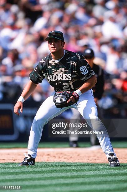 Sean Burroughs of the San Diego Padres during game against the Arizona Diamondbacks on April 8, 2002 at Qualcomm Stadium in San Diego, California.